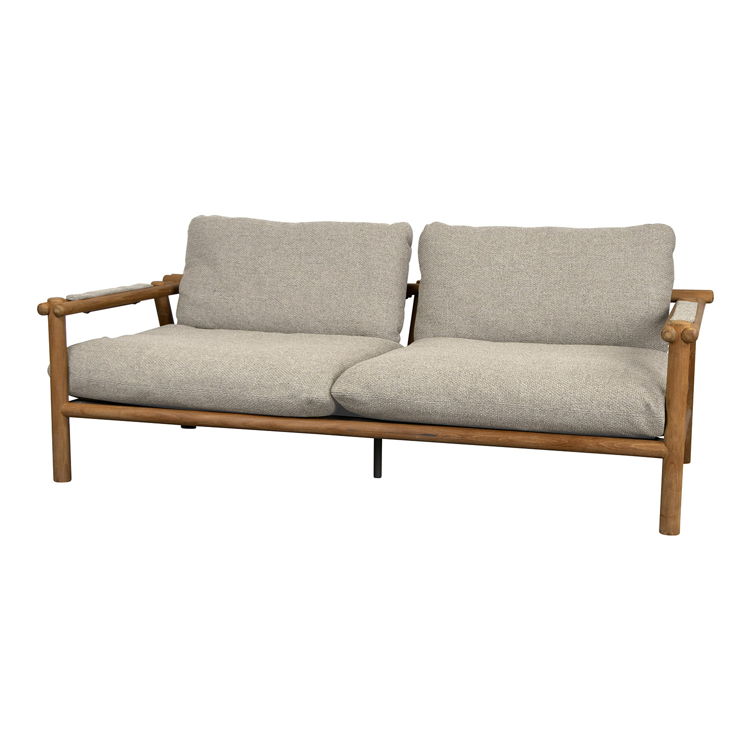 Sticks 2-Sitzer Sofa, Gestellfarbe teak, Kissen desert sand, cane-line rise von Cane-line