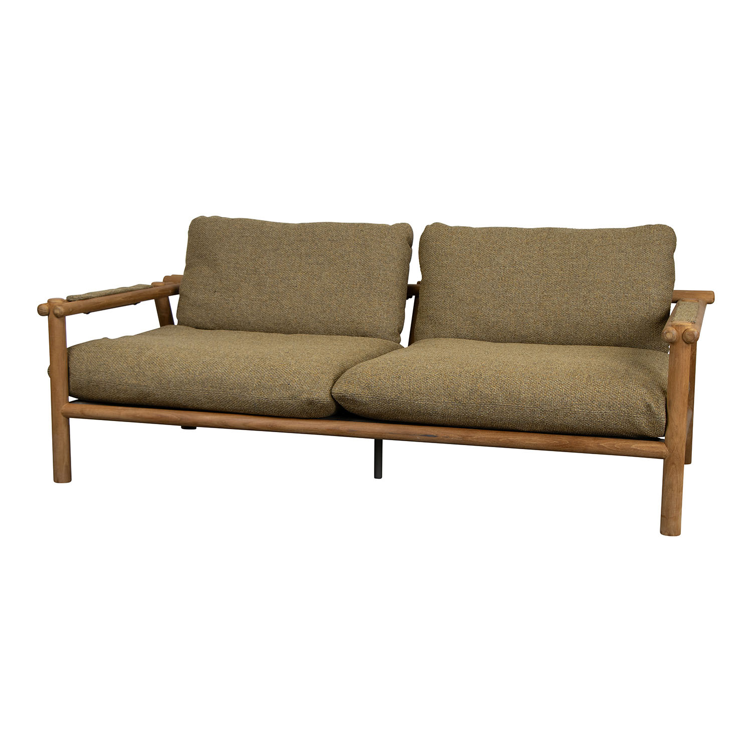 Sticks 2-Sitzer Sofa, Gestellfarbe teak, Kissen turmeric yellow, cane-line rise von Cane-line