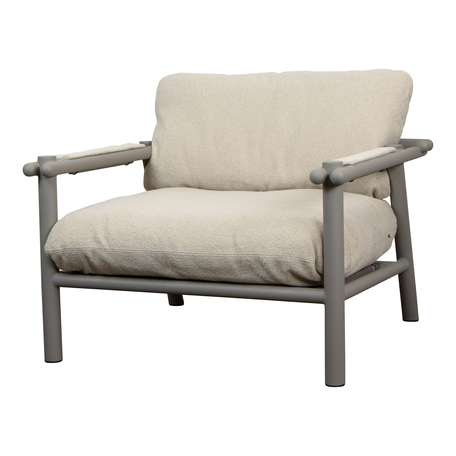 Sticks Loungesessel, Gestellfarbe taupe, Kissen sand, cane-line free von Cane-line