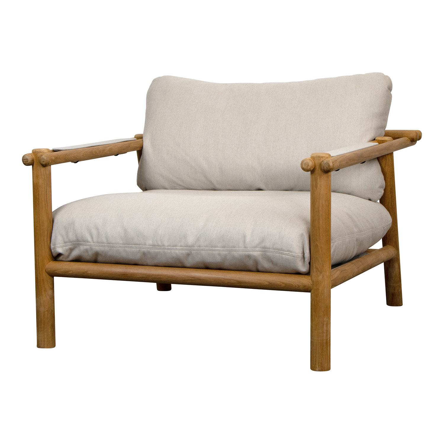 Sticks Loungesessel, Gestellfarbe teak, Kissen sand, cane-line natté von Cane-line