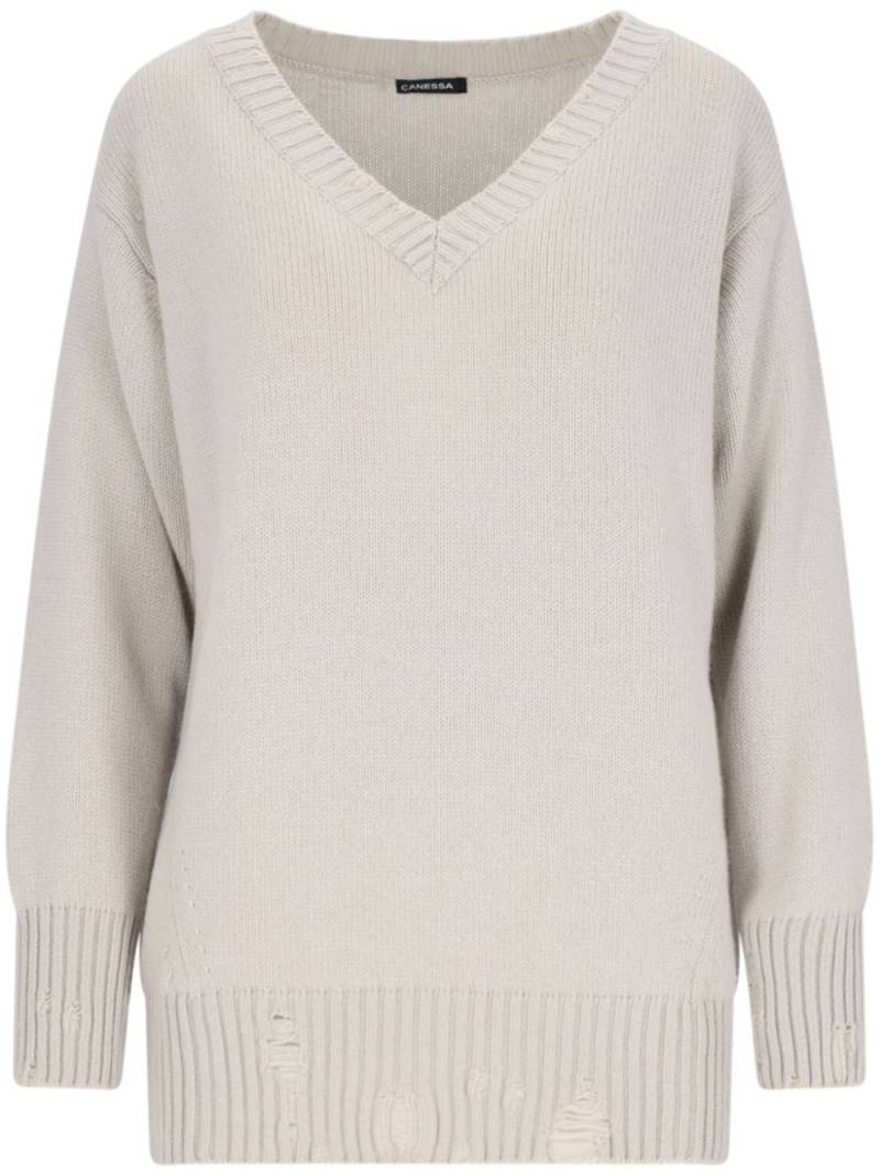 Canessa distressed sweater - Grey von Canessa