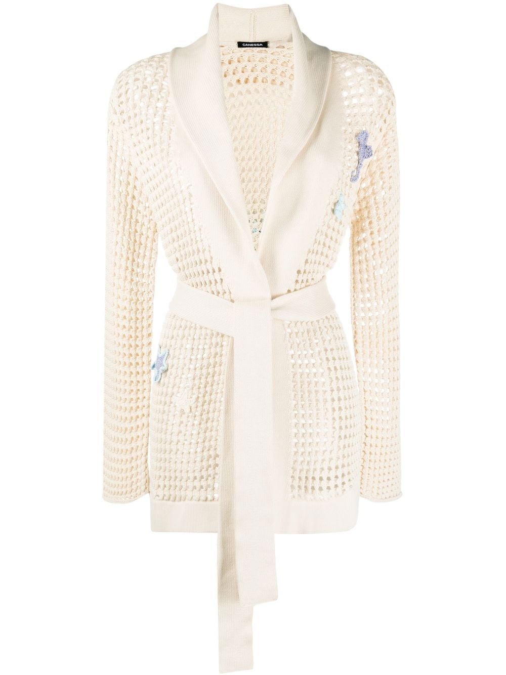 Canessa open-knit sea-patch cardigan - Neutrals von Canessa