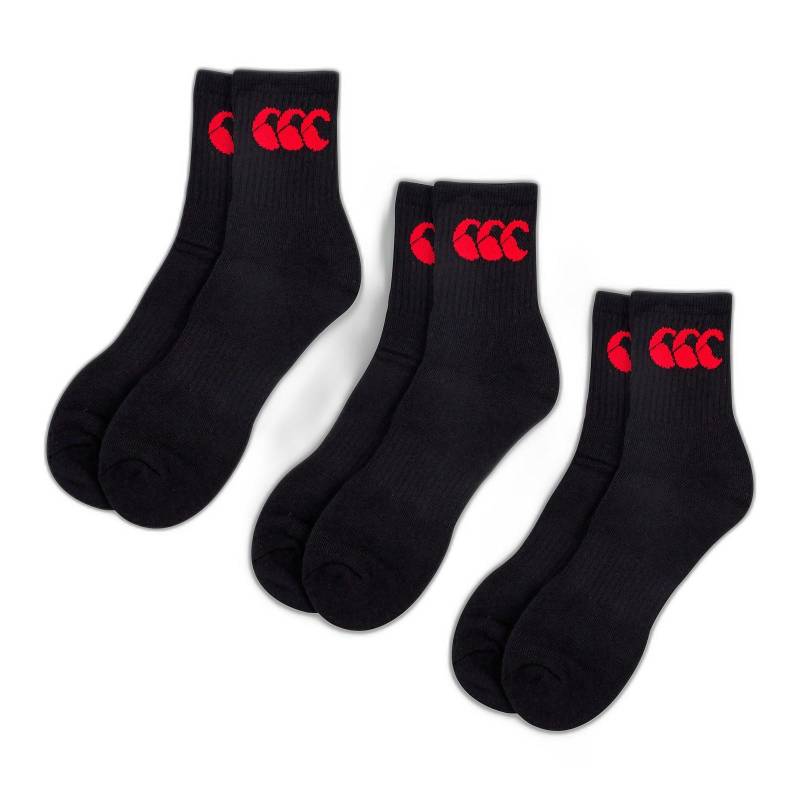 3er-set Socken Crew Herren Schwarz / Rot L von Canterbury