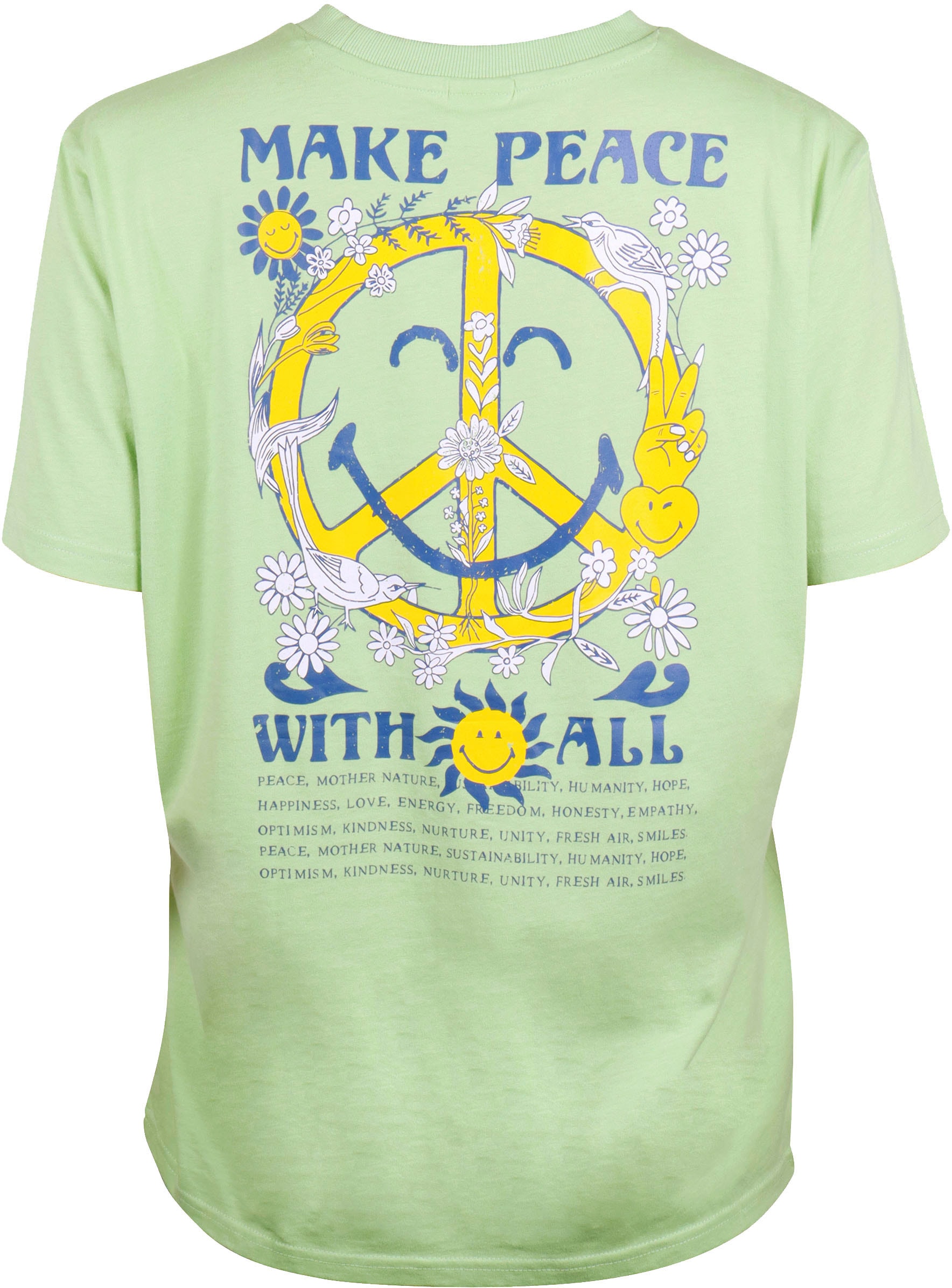 Capelli New York T-Shirt, mit Peace Zeichen Rückendruck - Smiley Word Collection von Capelli New York