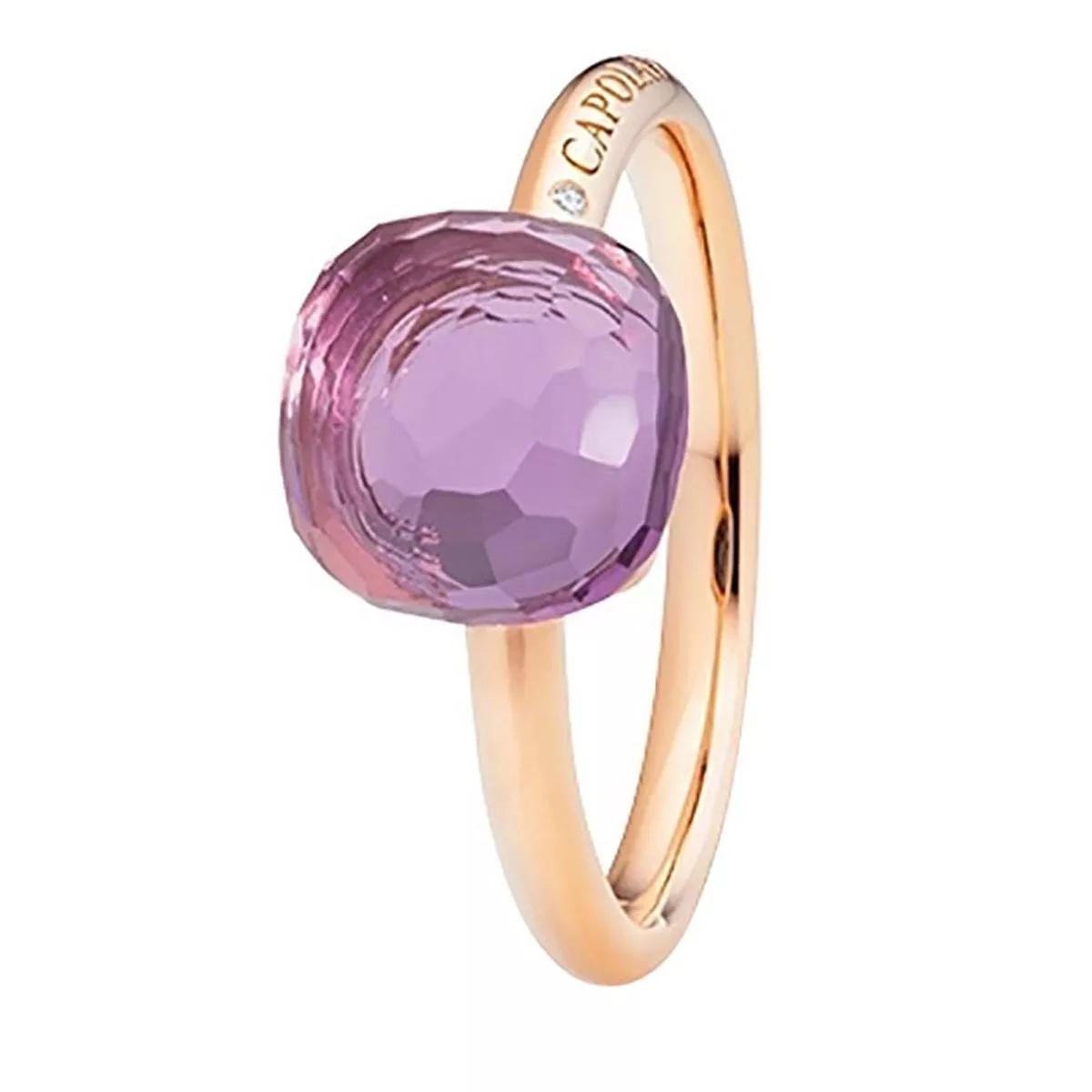 Capolavoro Armbanduhr - Ring Happy Holi Violet Amethyst Cabochon - Gr. 52 - in Quarz - für Damen von Capolavoro