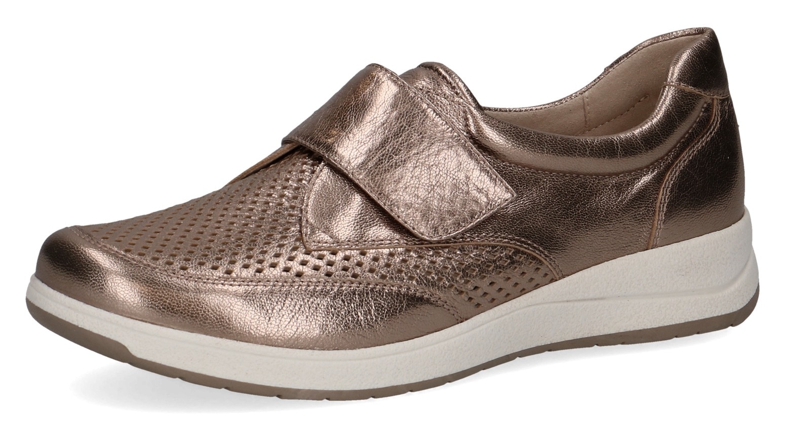 Caprice Klettschuh, Slipper, Freizeitschuh, Halbschuh im glänzendem Metallic Look von Caprice