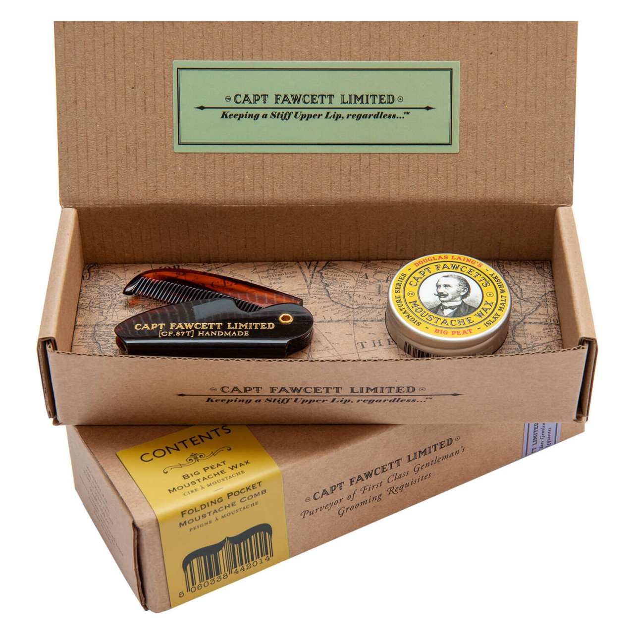 Capt. Fawcett Care - Big Peat Moustache Wax & Moustache Comb Set von Captain Fawcett