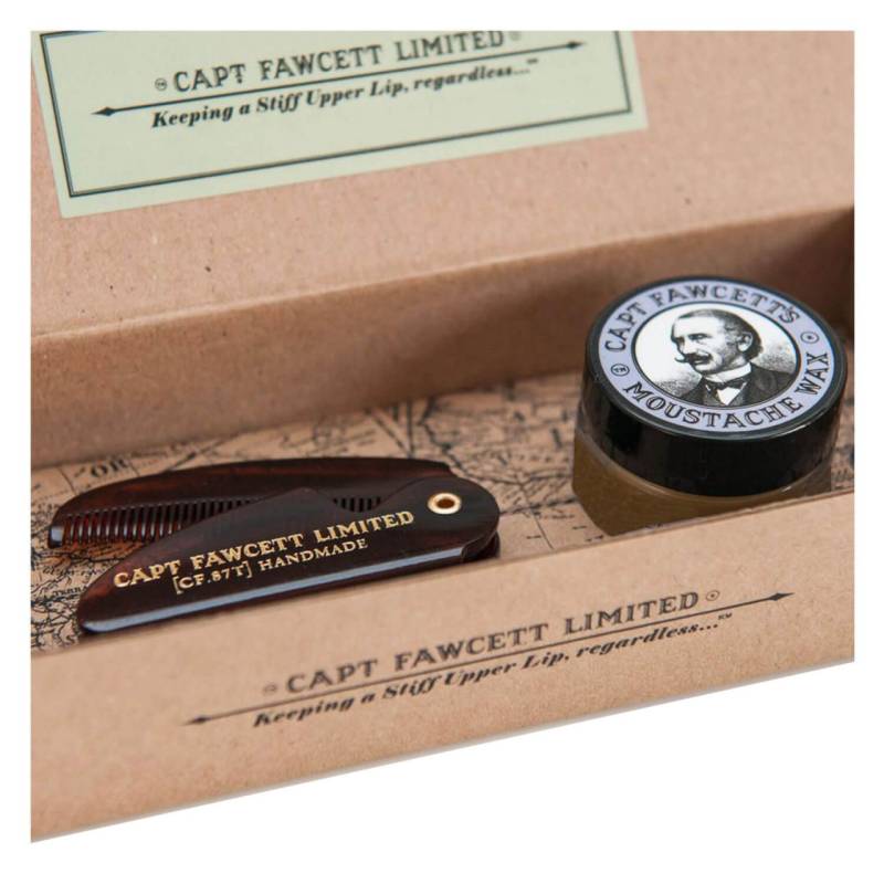 Capt. Fawcett Care - Lavender Moustache Wax & Folding Pocket Moustache Comb Kit von Captain Fawcett