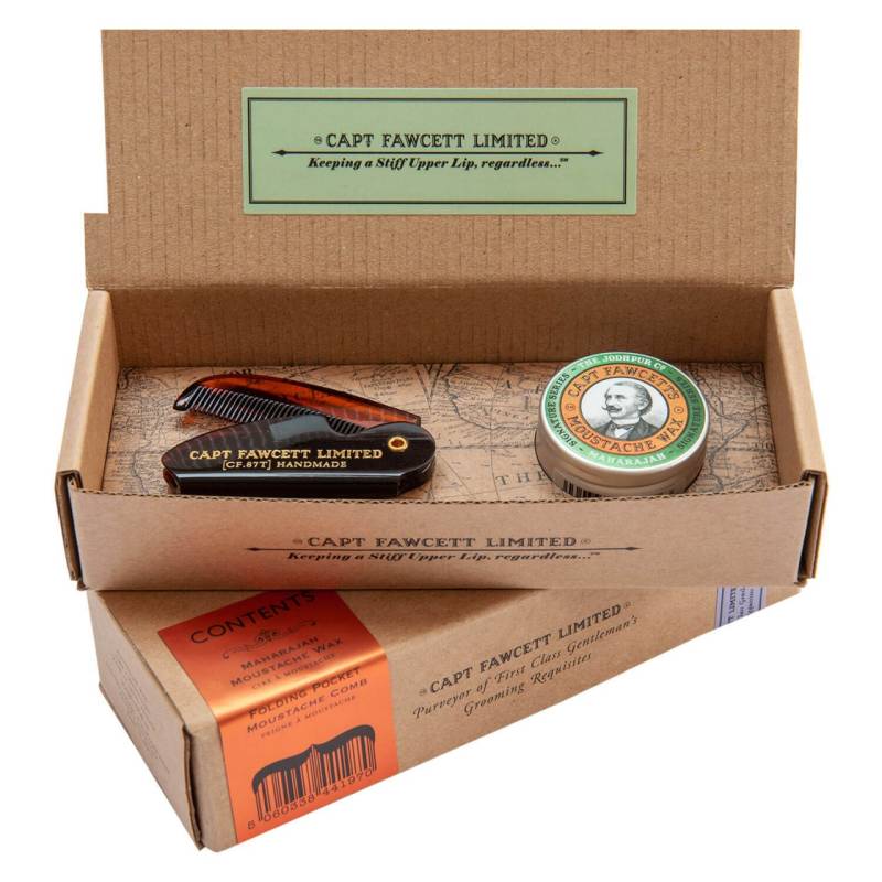 Capt. Fawcett Care - Maharajah Moustache Wax & Moustache Comb Set von Captain Fawcett