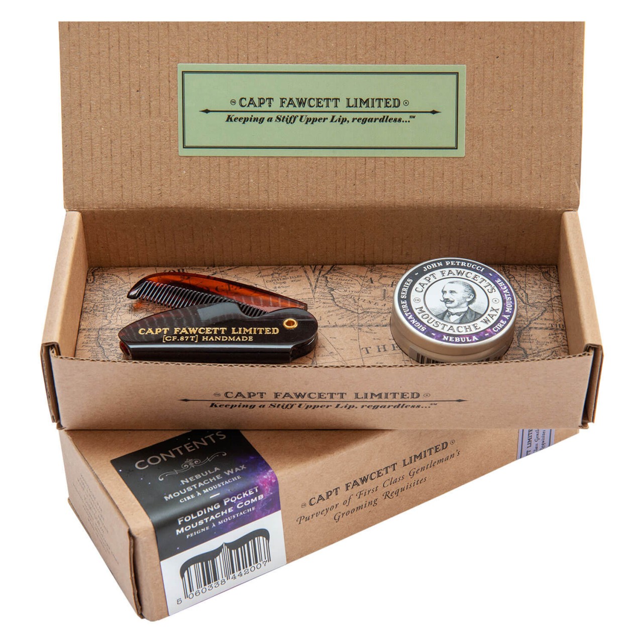 Capt. Fawcett Care - Nebula Moustache Wax & Moustache Comb Set von Captain Fawcett