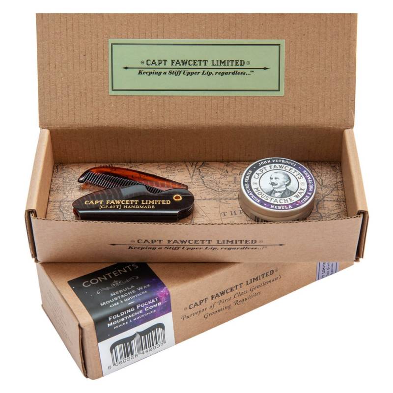 Capt. Fawcett Care - Nebula Moustache Wax & Moustache Comb Set von Captain Fawcett