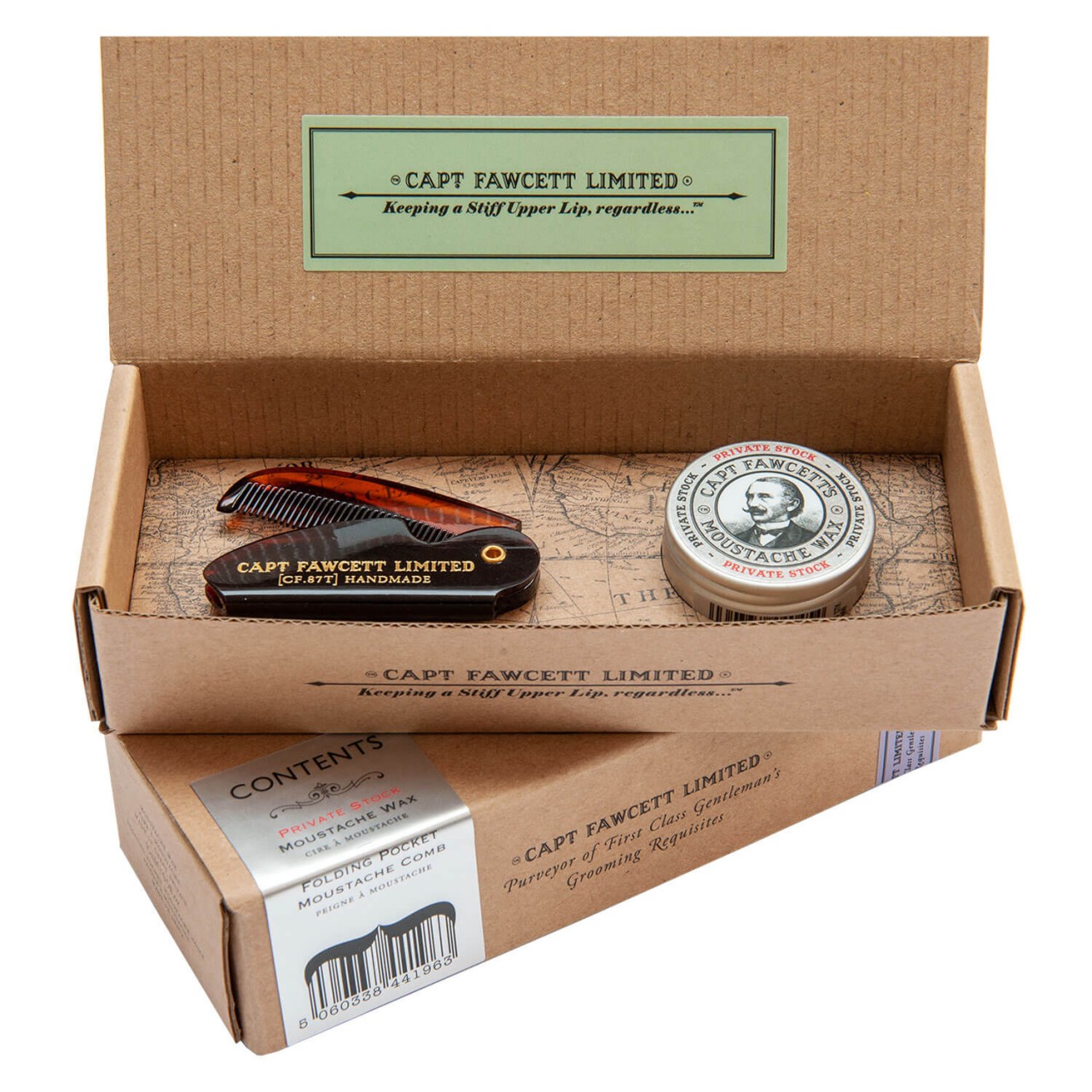 Capt. Fawcett Care - Private Stock Moustache Wax & Moustache Comb Set von Captain Fawcett