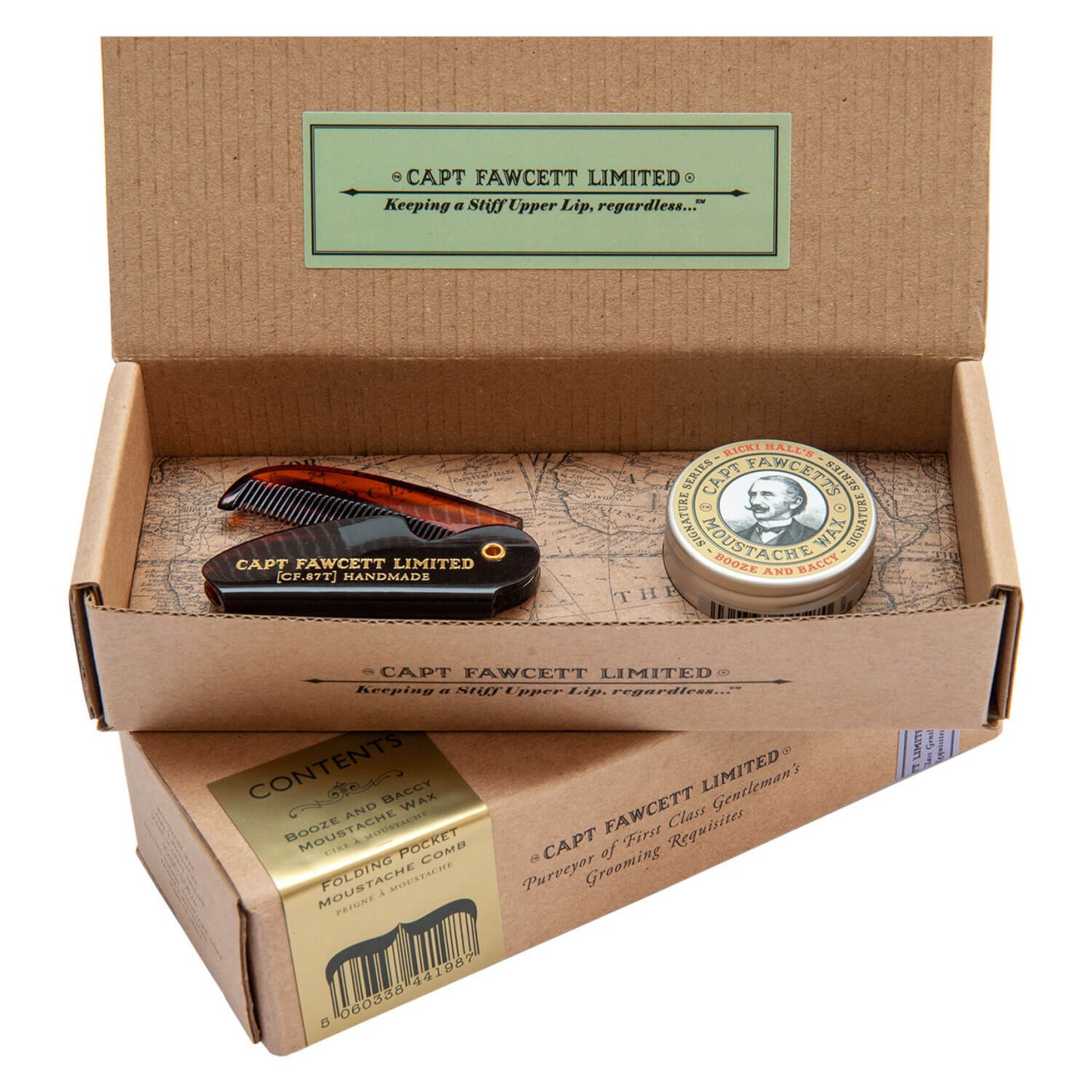 Capt. Fawcett Care - Ricki Hall's Moustache Wax & Moustache Comb Set von Captain Fawcett