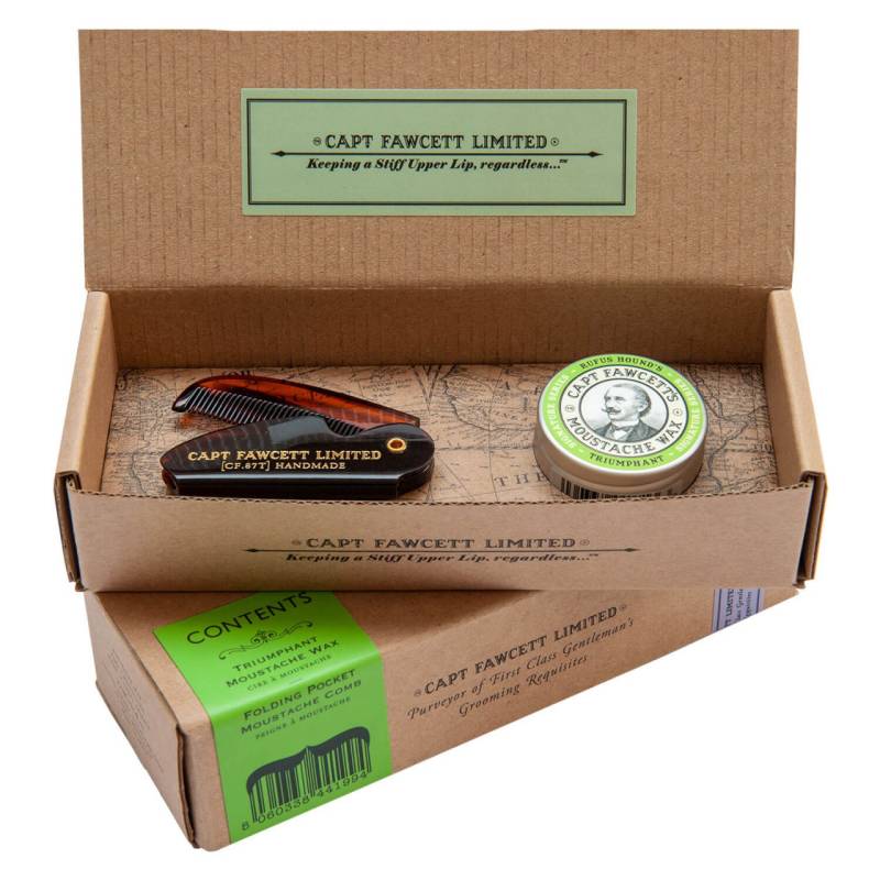 Capt. Fawcett Care - Triumphant Moustache Wax & Moustache Comb Set von Captain Fawcett