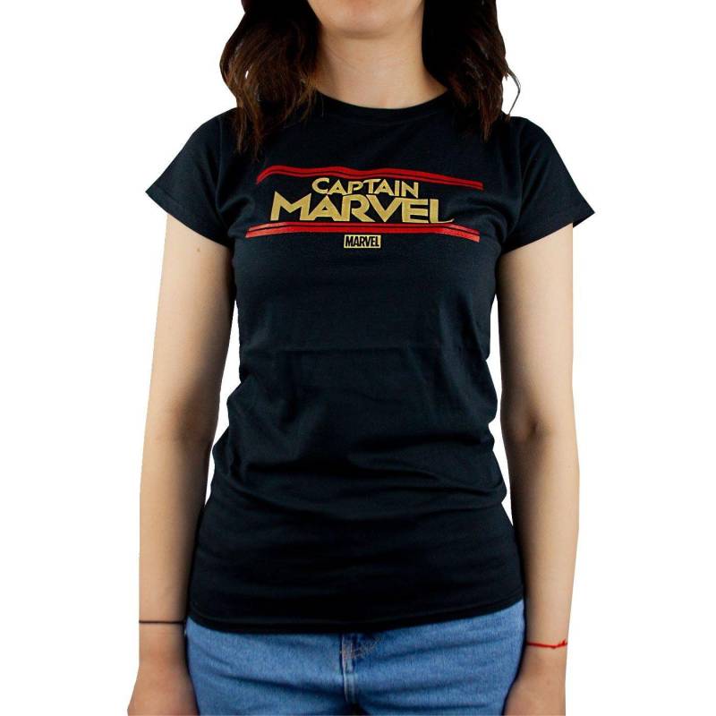 Captain Marvel - T-Shirt, für Damen, Schwarz, Größe L von Captain Marvel