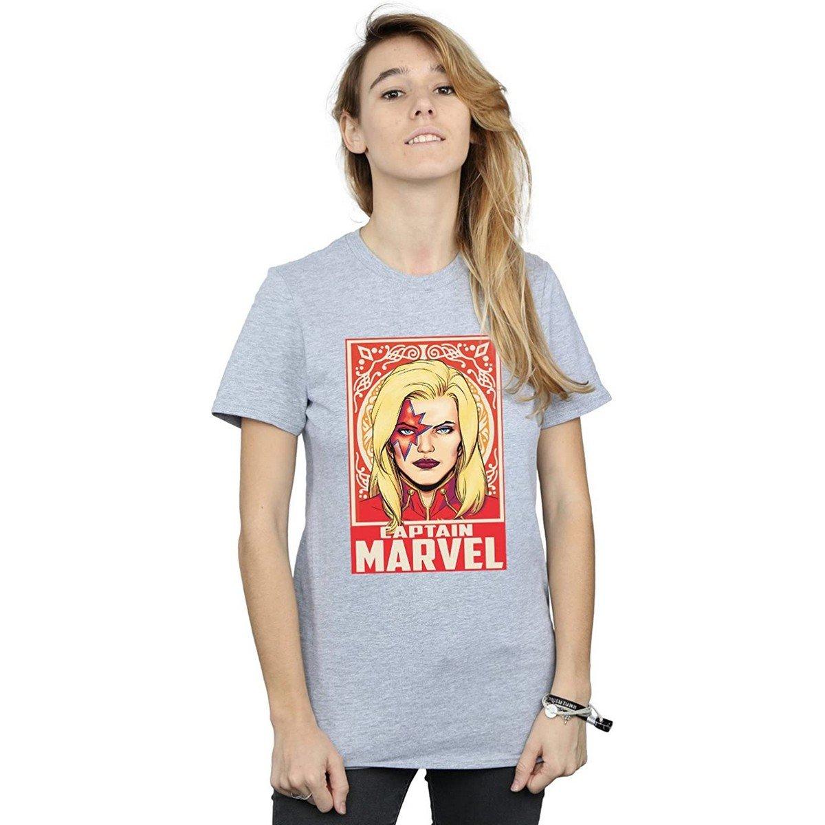 Ornament Tshirt Damen Grau M von Captain Marvel