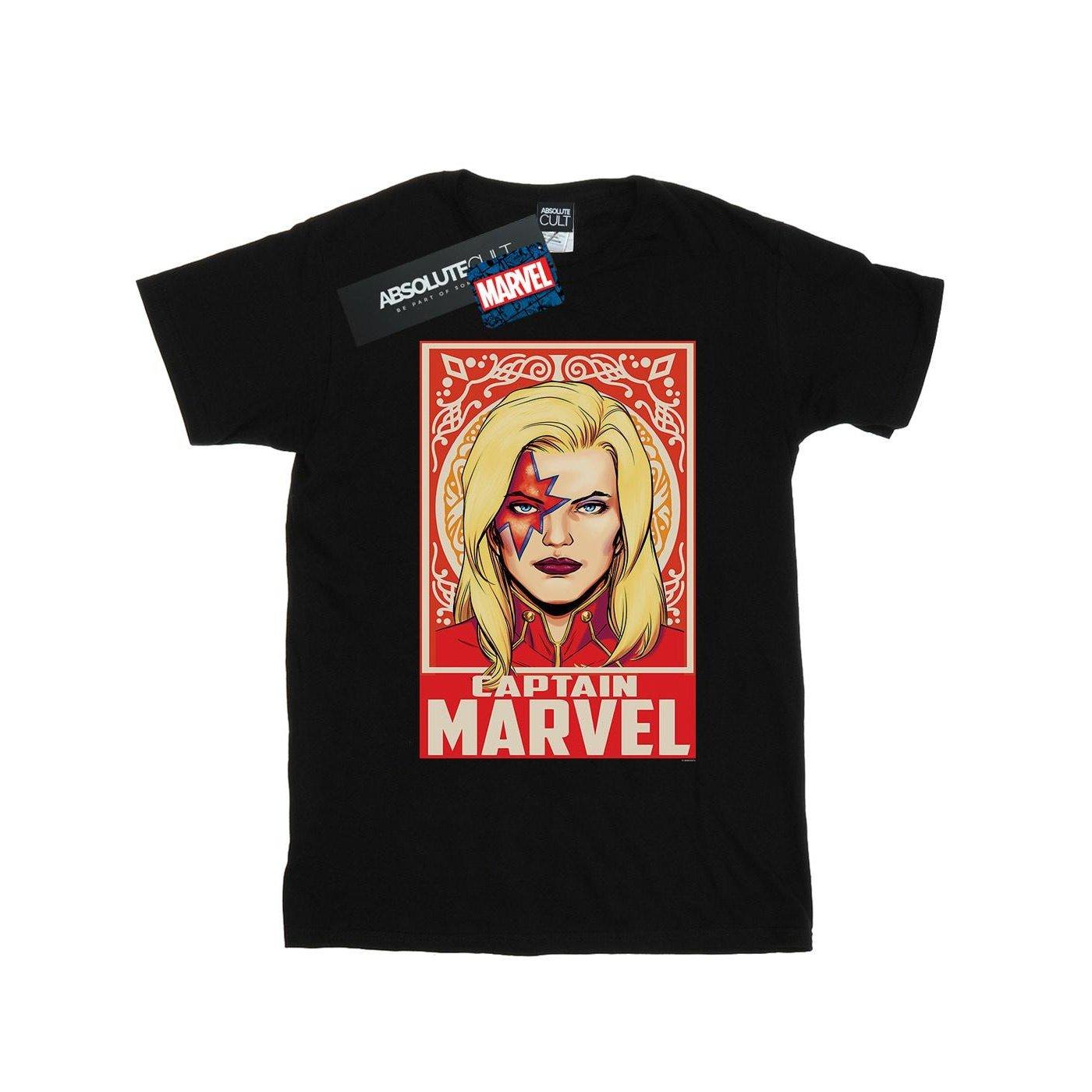 Captain Marvel - Ornament TShirt, für Damen, Schwarz, Größe S von Captain Marvel