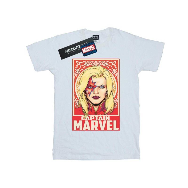 Captain Marvel - Ornament TShirt, für Damen, Weiss, Größe S von Captain Marvel