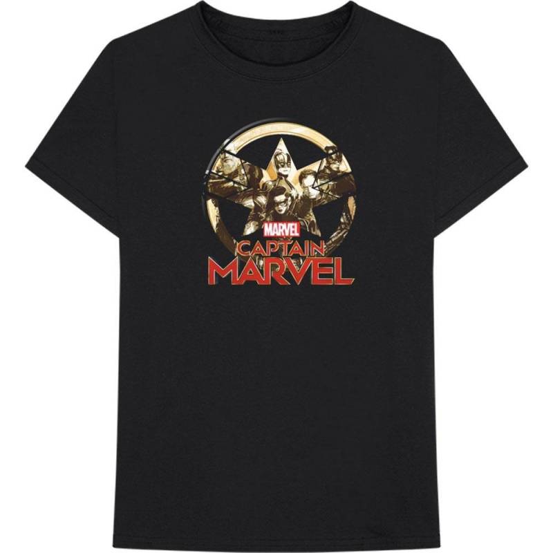 Tshirt Logo Herren Schwarz L von Captain Marvel