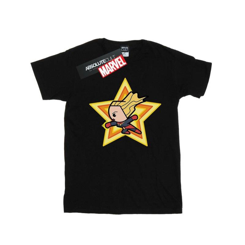 Tshirt Mädchen Schwarz 140/146 von Captain Marvel