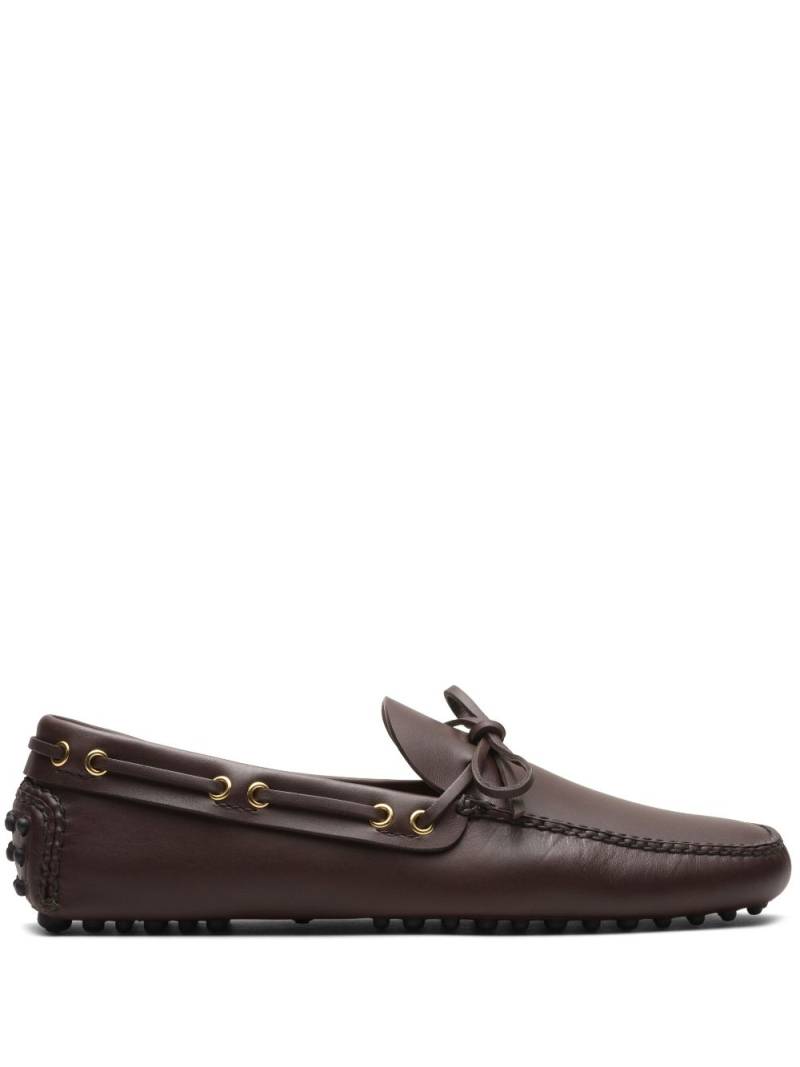 Car Shoe Lux bow-detail leather boat shoes - Brown von Car Shoe