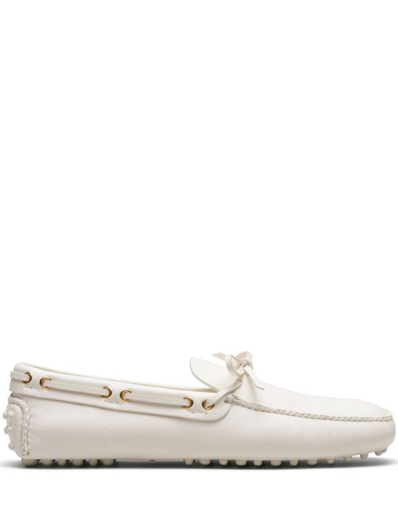 Car Shoe lace-up leather boat shoes - White von Car Shoe