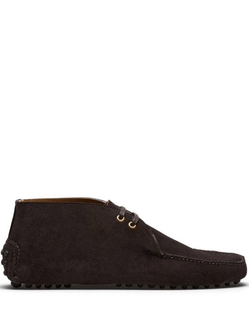 Car Shoe lace-up suede ankle boots - Brown von Car Shoe