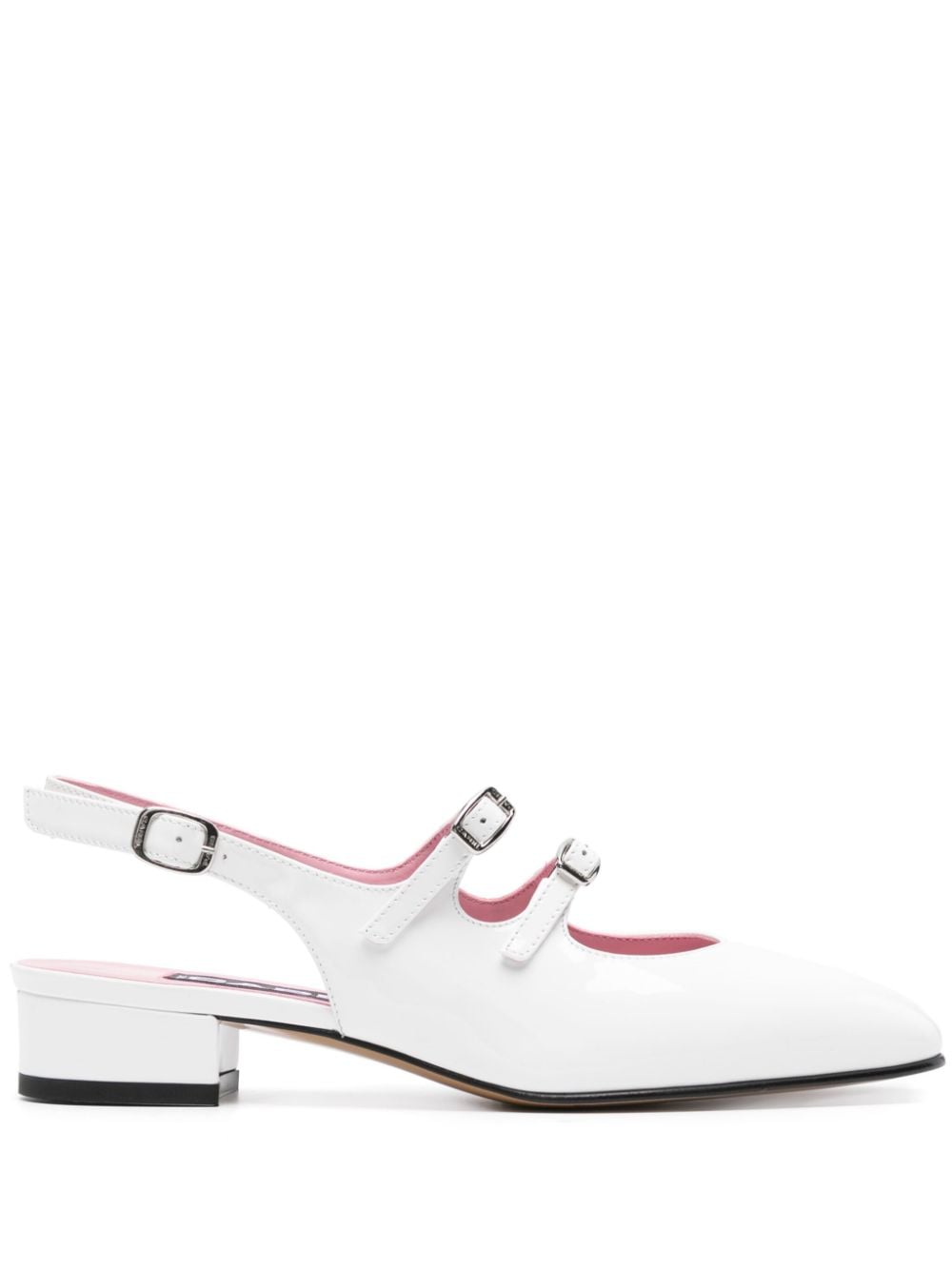 Carel Paris Peche patent slingback pumps - White von Carel Paris