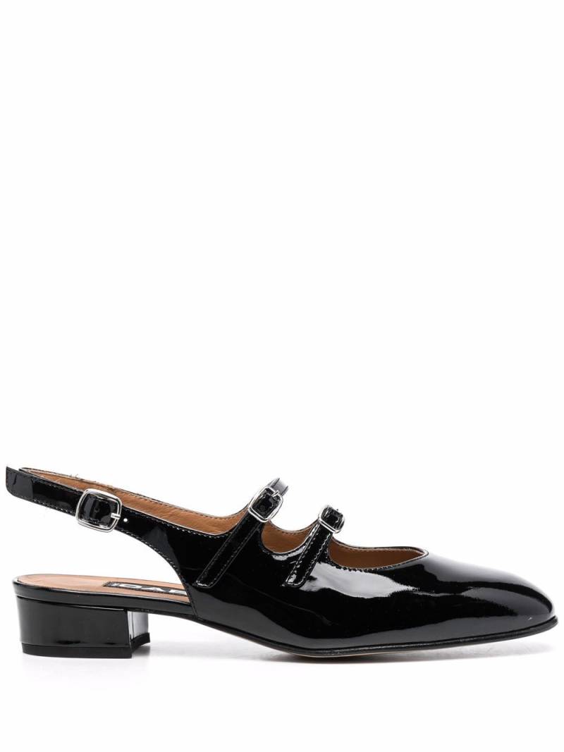 Carel Paris Peche patent-leather slingback pumps - Black von Carel Paris