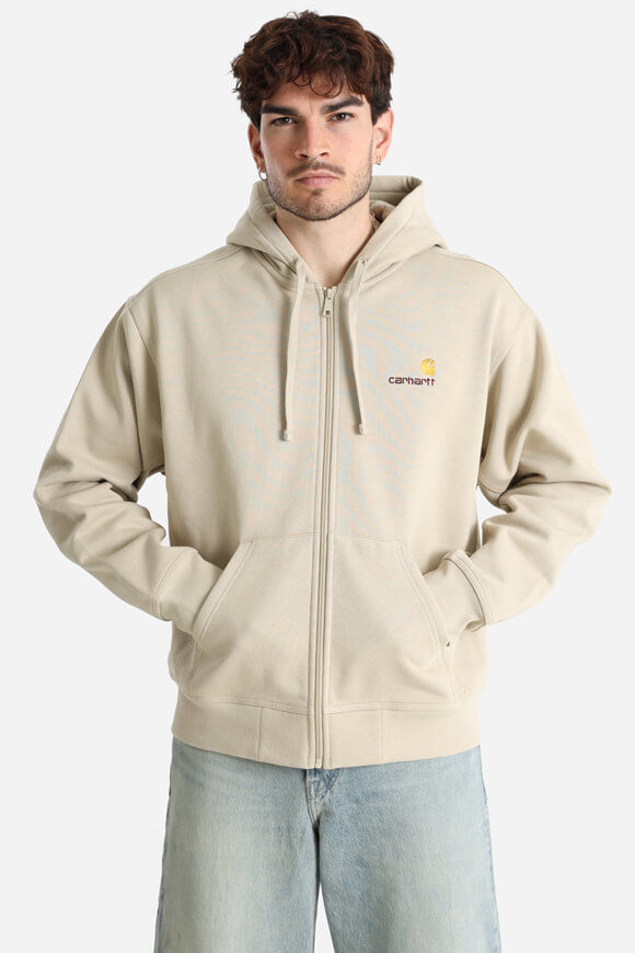 Carhartt WIP American Script Oversize Kapuzensweatjacke | Fleur De Sel | Herren  | M von Carhartt WIP