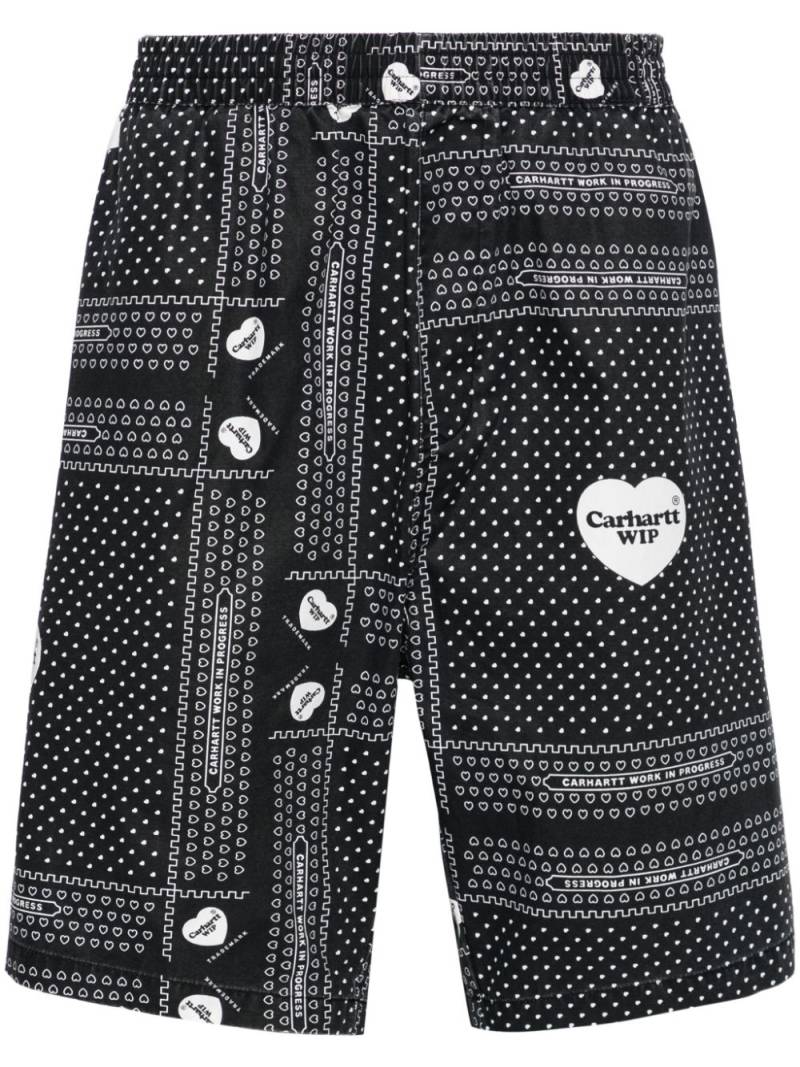 Carhartt WIP Heart Bandana cotton shorts - Black von Carhartt WIP