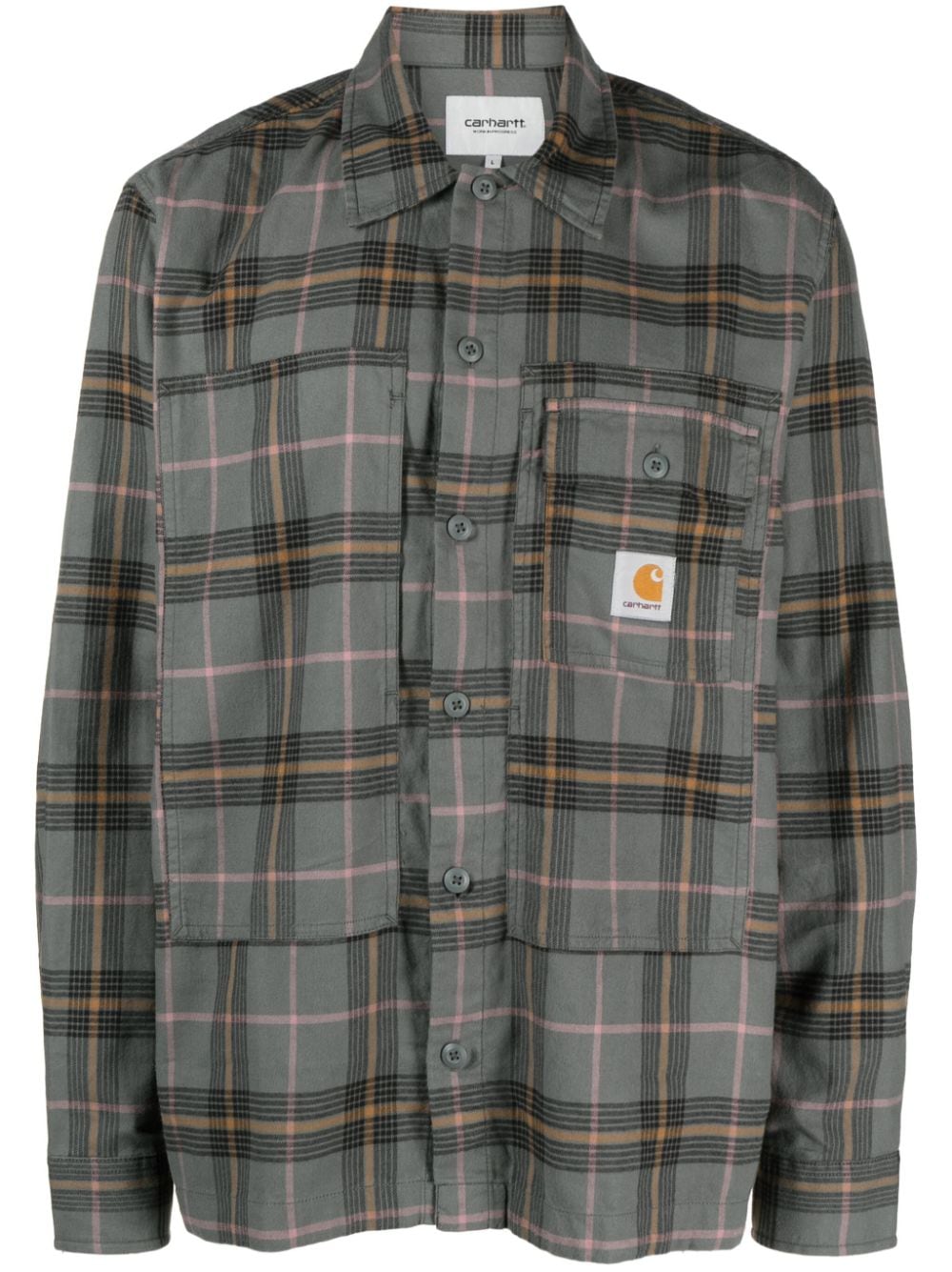 Carhartt WIP L/S Hadley plaid-check flannel shirt - Grey von Carhartt WIP