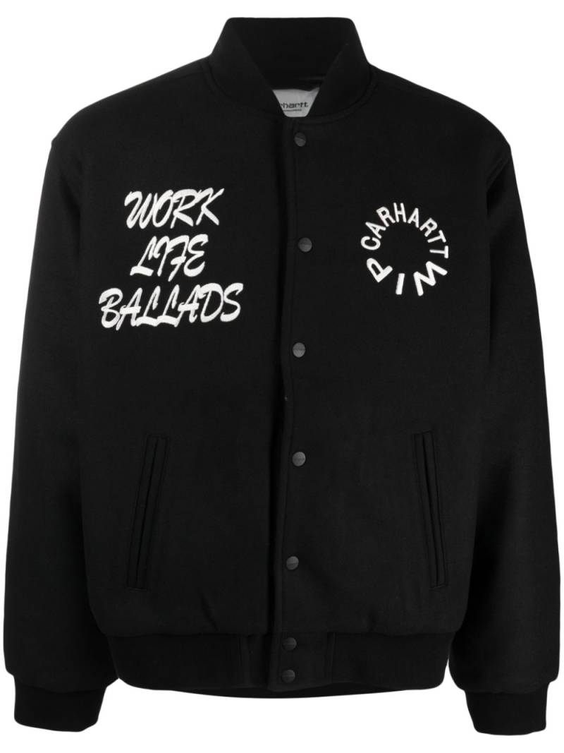 Carhartt WIP Work Varsity embroidered bomber jacket - Black von Carhartt WIP