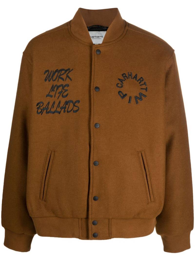 Carhartt WIP Work Varsity felted bomber - Brown von Carhartt WIP