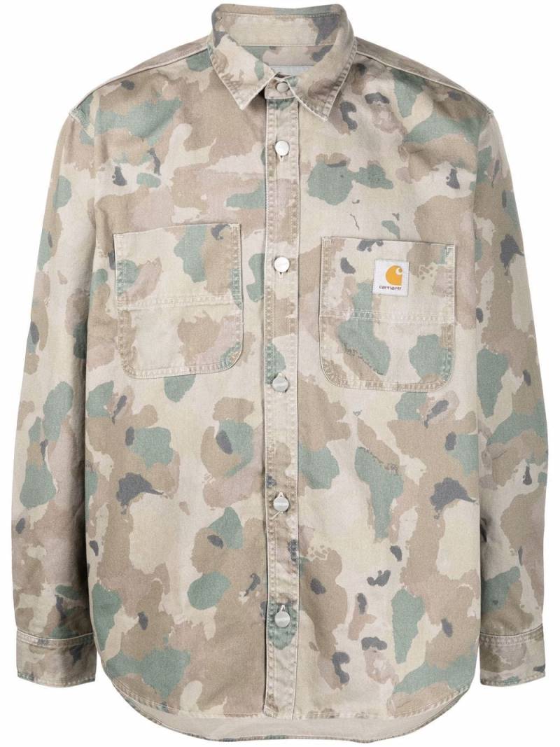 Carhartt WIP camouflage-print organic-cotton shirt - Neutrals von Carhartt WIP