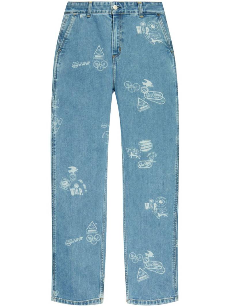 Carhartt WIP graphic-print cotton jeans - Blue von Carhartt WIP