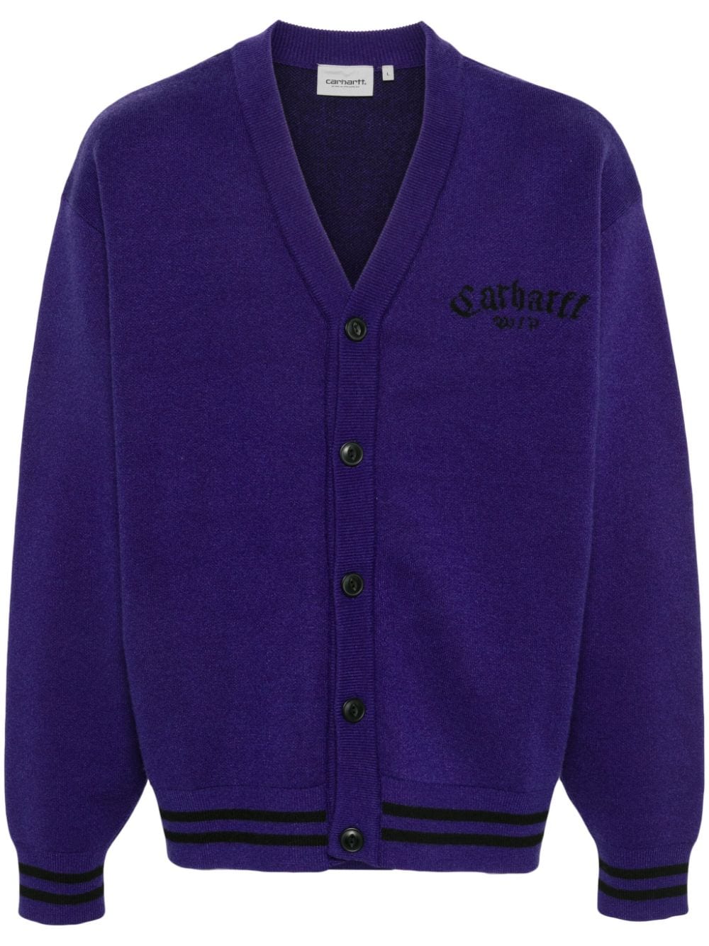 Carhartt WIP intarsia-knit-logo cardigan - Purple von Carhartt WIP