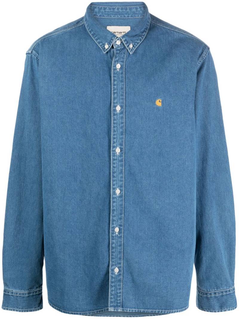 Carhartt WIP logo-embroidered denim shirt - Blue von Carhartt WIP