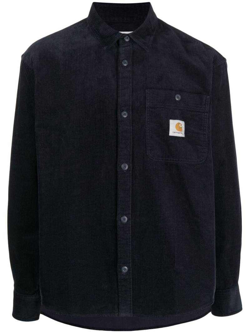 Carhartt WIP logo-patch corduroy shirt - Blue von Carhartt WIP