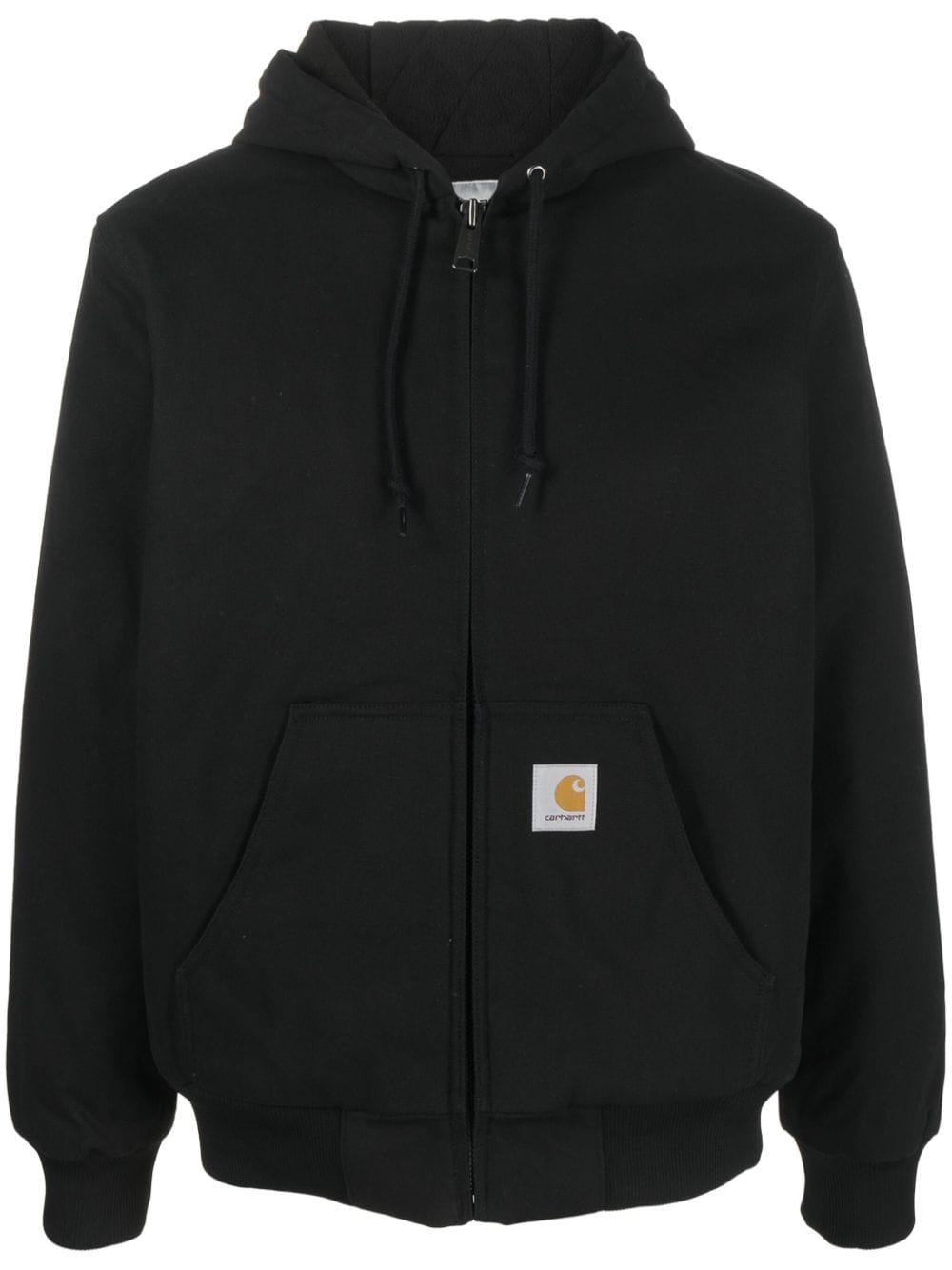 Carhartt WIP logo-patch cotton hooded jacket - Black von Carhartt WIP