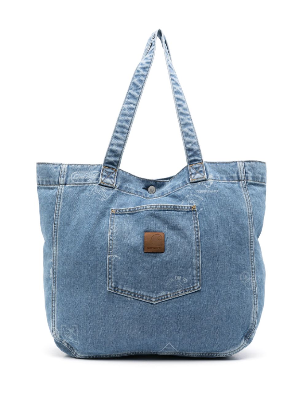 Carhartt WIP logo-patch denim tote bag - Blue von Carhartt WIP