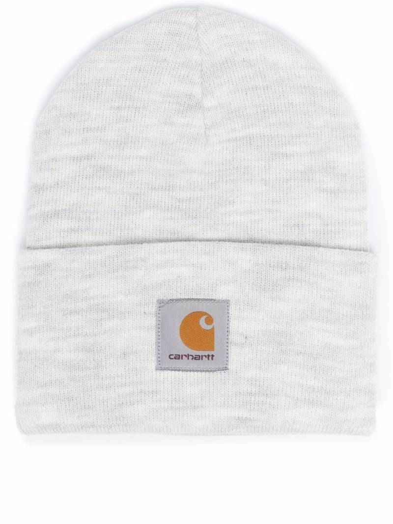 Carhartt WIP logo-patch knitted beanie - Grey von Carhartt WIP