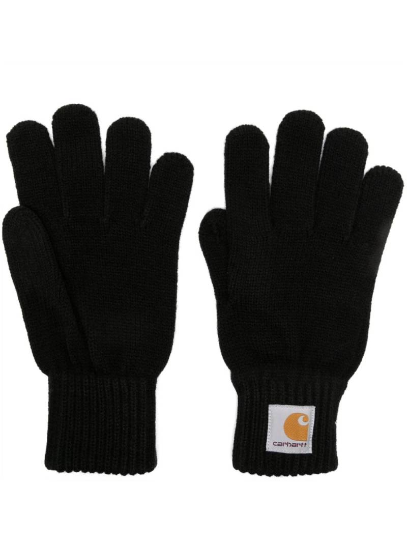 Carhartt WIP logo-patch knitted gloves - Black von Carhartt WIP