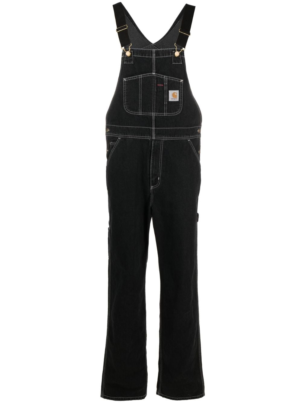 Carhartt WIP logo-patch straight-leg dungarees - Black von Carhartt WIP