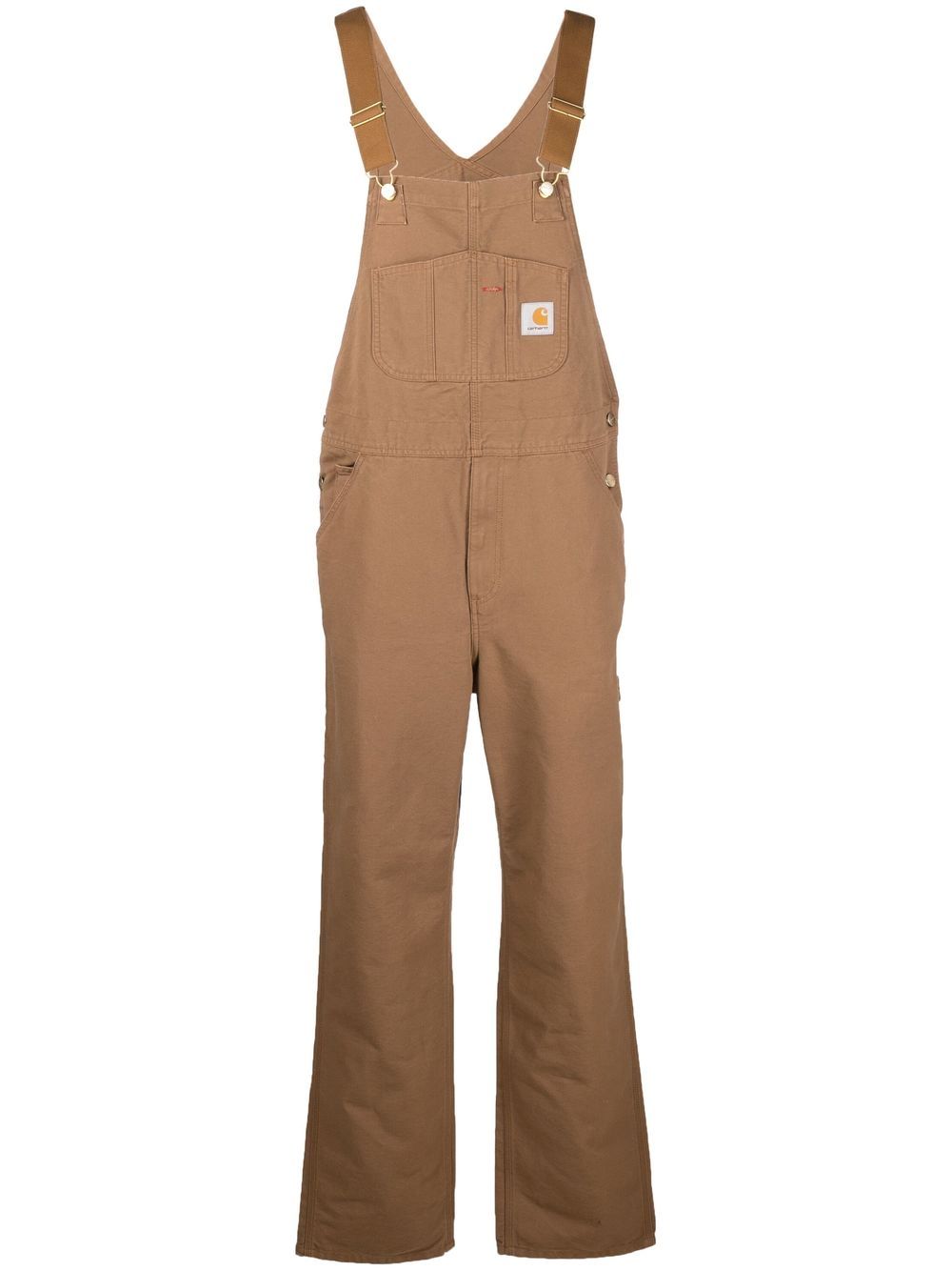 Carhartt WIP logo-patch straight-leg dungarees - Brown von Carhartt WIP