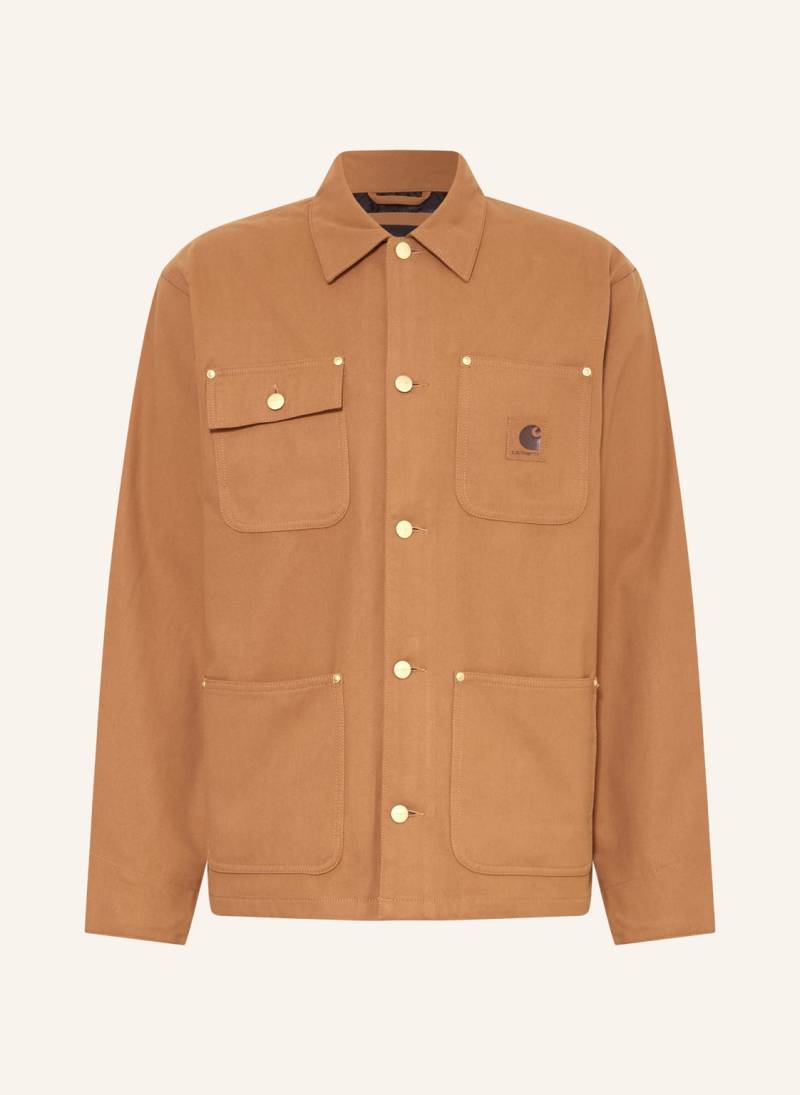 Carhartt Wip Overjacket Michigan In Lederoptik braun von Carhartt WIP