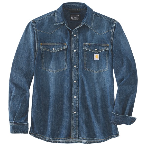 Carhartt - Denim L/S Snap Front Shirt - Hemd Gr L blau von Carhartt