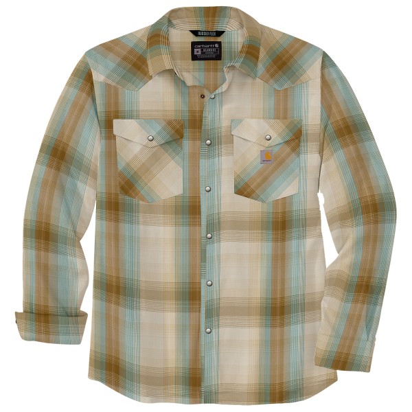 Carhartt - Snap-Front Plaid Shirt - Hemd Gr L;M;S;XL;XXL beige;türkis von Carhartt