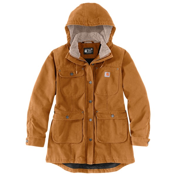 Carhartt - Women's Loose Fit Weathered Duck Coat - Parka Gr XS braun von Carhartt