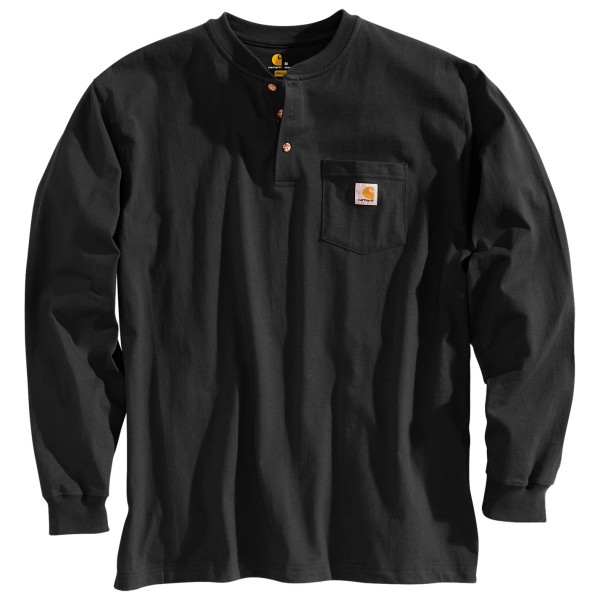 Carhartt - Workwear Pocket Henley L/S - Longsleeve Gr L;M;S;XXL blau;schwarz von Carhartt